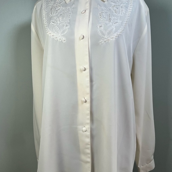 Claudia Richard Tops - Vintage Sz10 Embellished Blouse Coquette Cottage Core 80s-90s Vibes